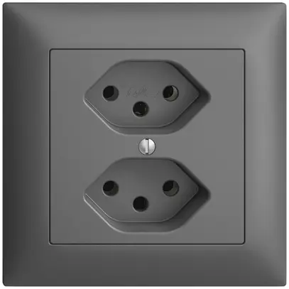UP-Steckdose EDIZIOdue 2×T13 dunkelgrau 