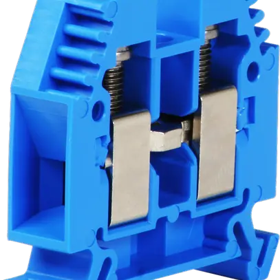 Morsetto di passaggio componibile Woertz 6…16mm² 76A 1000V vite 2×1 DIN 35mm bl 