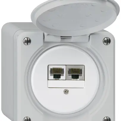 Scatola di raccordo AP robusto IP55 grigio 1×RJ45/s 1×RJ45/u separate 