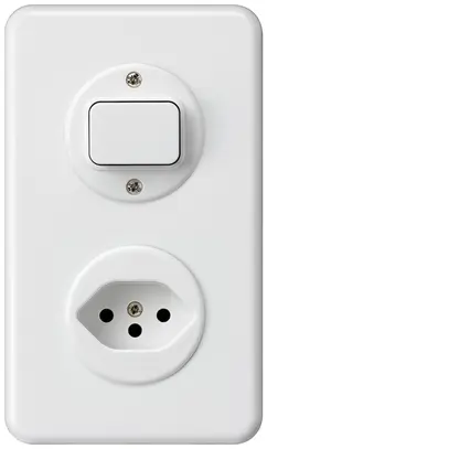 Combinazione INC Hager basico I-I verticale pulsante+tipo 13 bianco 