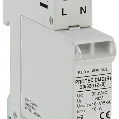 Scaricatore di sovratensione AMD ProTec DMG20/320-2+0, tipo 3, 63A, L/N TN-S 
