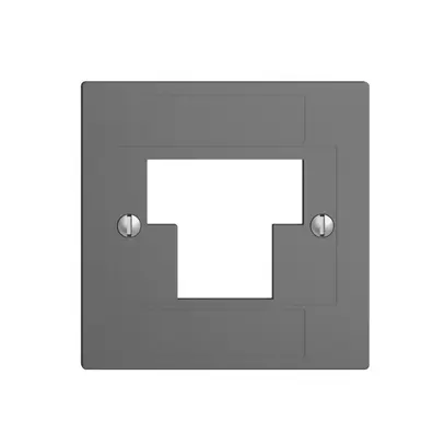 Plaque frontale 1×TT,2×RJ45 gris foncé, ITplus ITM EDIZIOdue 