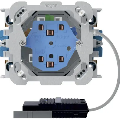 Presa INS 2×tipo 13/23 Hager L3 cavo tondo con scatola INS G3 