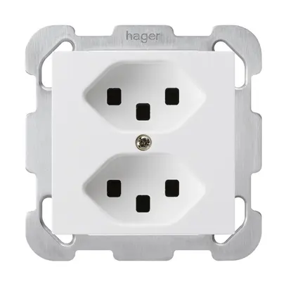 UP-Steckdose kallysto 2×T23 weiss mit Steckklemmen 