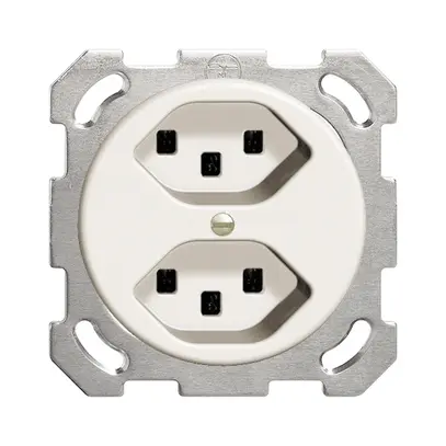 Prise ENC 2×T23 16A blanc FH, avec bornes enf. 