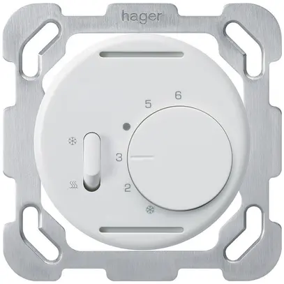 Termostato INC Hager basico B, con interr.di riscald./raffred., bianco 