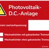 Autocollant d'avertissement ELBRO Photovoltaik DC Anlage danger élec.90×60mm ro 