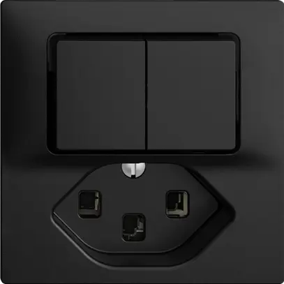 Combinaison 2×A-R/1L+T23 16A EDIZIOdue noir 