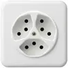 Prise ENC basico 3×type 13 blanc avec sécurité enfants 