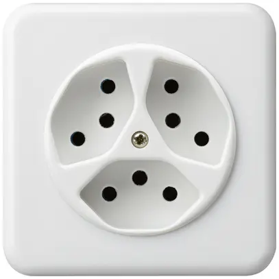 Prise ENC basico 3×type 13 blanc avec sécurité enfants 