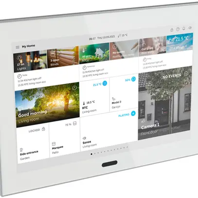 Écran tactile 10" ABB-SmartTouch, KNX/free@home/ABB-Welcome, blanc/acier fin 
