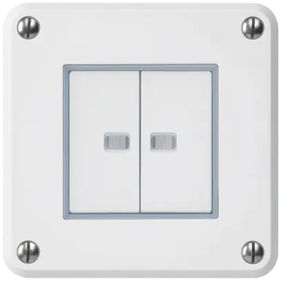 Contatto pulsante INC robusto IP55 2×1P bianco 2×illuminato 