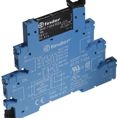 Relè di accoppiamento AMD Finder 38, 1Ch 6A/24VDC SSR morsetti a vite 