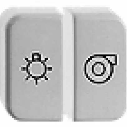 Bouton-poussoir double avec gravure FH blanc 