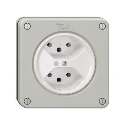 Presa NUPU NEVO, 2×T13, c.LED, grigio chiaro 