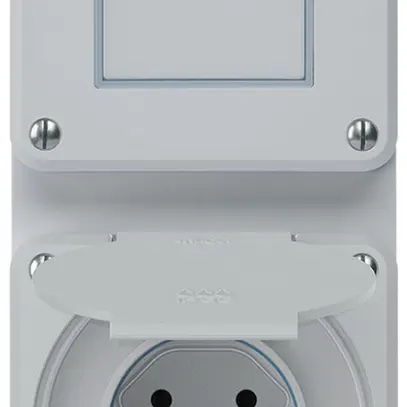 Combinazione INC robusto 2×1, interruttore schema 3/presa T13 IP55 grigio 