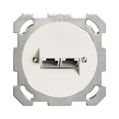 Prise ENC 2×RJ45/s 4P sép.bc ITplus PM 58mm 