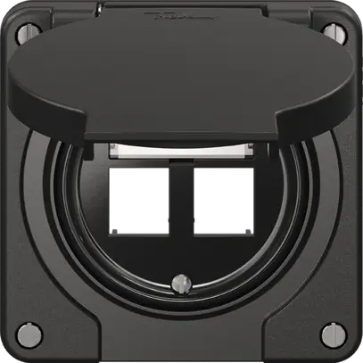 Kit de montage Feller freenet N.CO, pour sortie droite, double, noir 