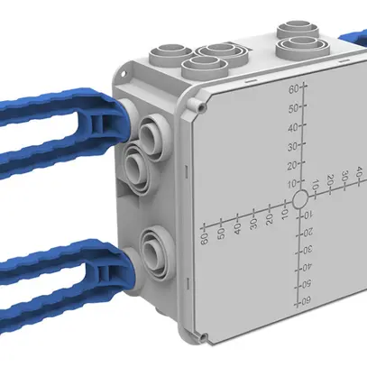 Scatola INC Spotbox UP4, 2×2, con 4 alette clip M20, grigio 