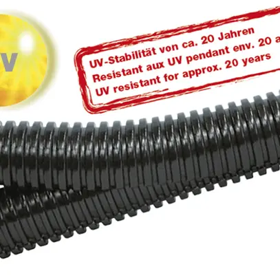 Tuyau ondulé DUPLEX PP-UV NW10 noir 