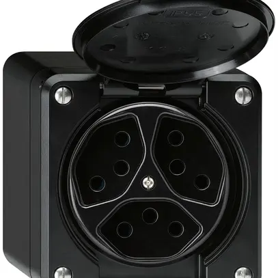 Presa AP robusto 3×tipo 13 nero 