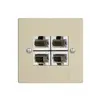 Presa INC 4×RJ45/s 4P sep.EDIZIOdue vanille, ITplus 