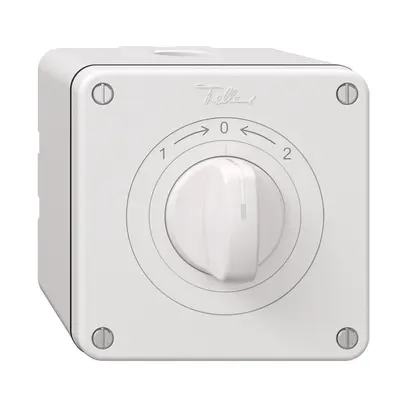 Contatto rotativo NAP NEVO, con manopola, KS, 1->0<-2, bianco 