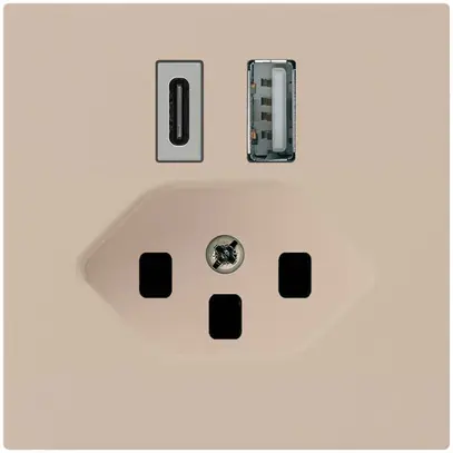 Presa di carica USB kallysto 18W PD 1×tipo A 1×tipo C T23 beige 