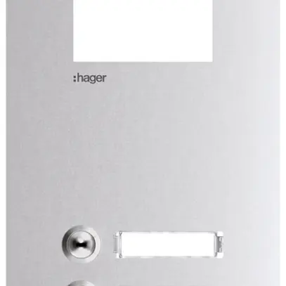 Piastra frontale Hager intercom mono 3× 150×315×32mm acciaio affinato 