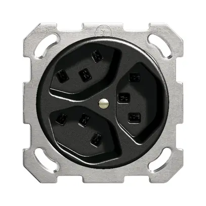 Presa INC 3×T23 16A nero FH, con morsetti innest. 