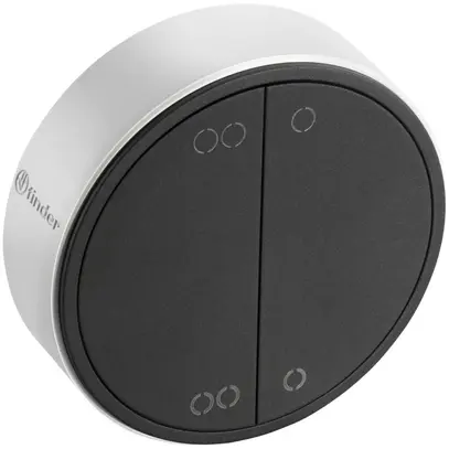 Télécommande RF YESLY, 4-canal, bluetooth, sans piles, rond, noir/gris 