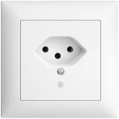 Presa INC EDIZIOdue T13 bianco con LED verde 