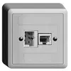 Prise AP xDSL RJ45/TT83 blanc ITplus EDIZIOdue, avec filtre 