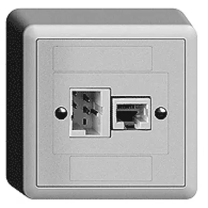Prise AP xDSL RJ45/TT83 blanc ITplus EDIZIOdue, avec filtre 