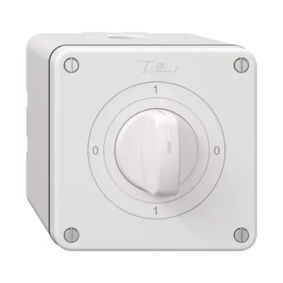 Interrupteur rotatif NAP NEVO, 0/1L, avec manette, KS, 0-1-0-1, blanc 