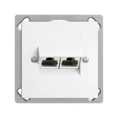 Prise INC 2×RJ45/s 8P sép.EDIZIOdue blanc ITplus 