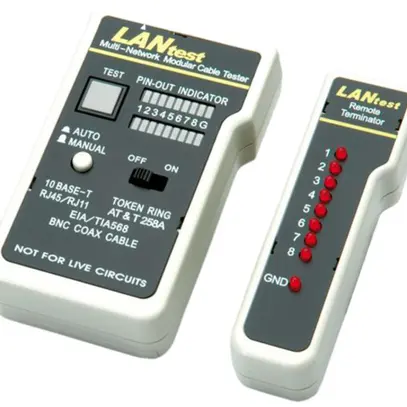 Kabeltester Multi-Network HOBBES für RJ45 geschirmt mit BNC-Adapt. 