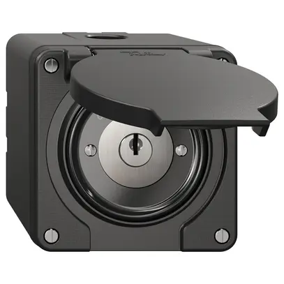 Contact pivotant NAP NEVO, avec serrure&2 clés, KS, 0<->1, noir 