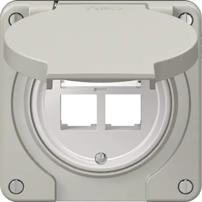 Kit de montage Feller S-One EASYNET N.CO pour 2×RJ45 profondeur 28 mm gris clair 