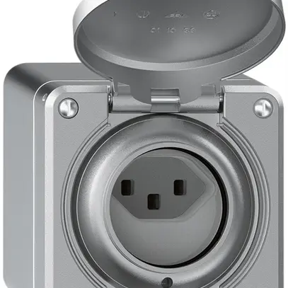 AP-Steckdose robusto 1×Typ 23 beleuchtet IP55 aluminium 