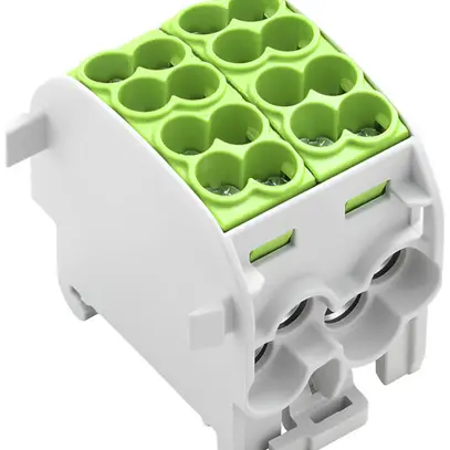Blocco di distribuzione WM WPD 201 4×25/4×16mm² 152A 1000V TS35 verde 