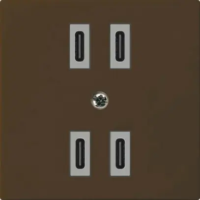 Presa di carica USB Hager kallysto 2×C-C 2×20W o 4×10W 5V 60×60mm marrone 