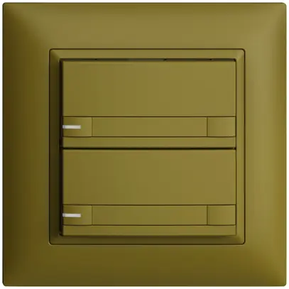 Pulsante INC KNX 2×EDIZIOdue colore olive RGB con LED con inserto carta 
