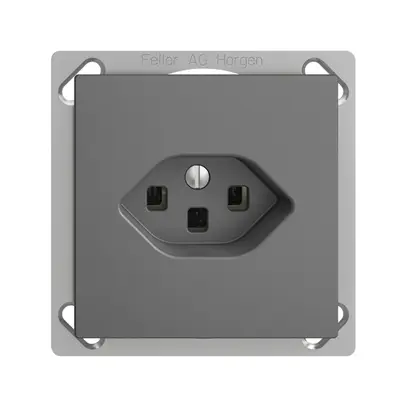 Presa INS EDIZIOdue T23 16A grigio scuro, con morsetti innest. 