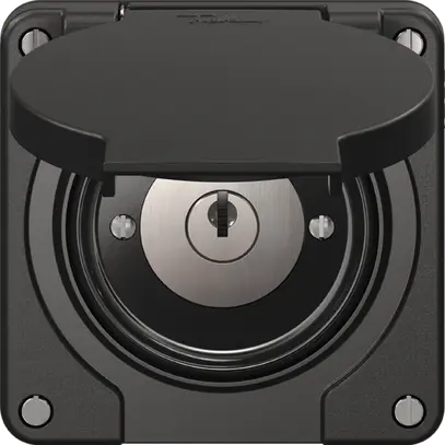 Contatto rotativo NEVO N.CO con serratura&2 chiavi, KS, 1->0<-2, nero 