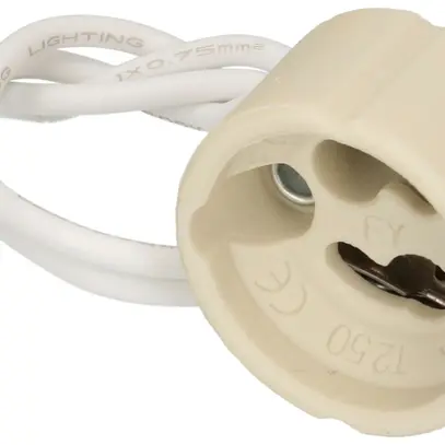 Fassung GU10/GZ10 Kunststoff weiss mit Anschlussleitung 150mm 