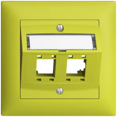 Kit montaggio ENC EDIZIOdue, con cappa di uscita obliqua, per 2×RJ45, lemon 