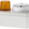 Lampada flash Hugentobler tipo 110 con sirena 24VAC 5Ws arancione 