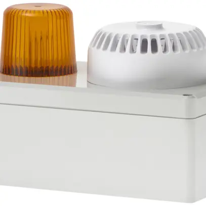 Lampada flash Hugentobler tipo 110 con sirena 24VAC 5Ws arancione 