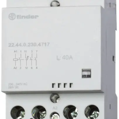 REG-Schütz Finder 22.44, 3S+1Ö 40A/24VUC AgSnO2, Anzeige, 3TE 